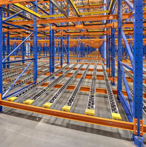 Pallet Flow Rack - Universal Lane Design for Varying Pallet Specs